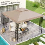 3x3m Gazebo Top Cover Double Tier Canopy Replacement | Beige