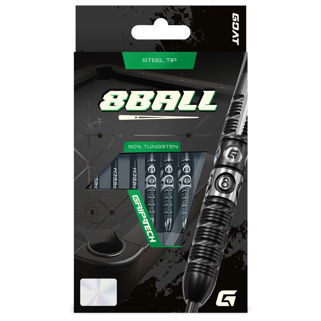 8ball 90% Tungsten Steel Tip | 26g | Black