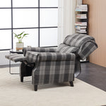Vintage Linen Upholstered Recliner Chair With Adjustable Backrest