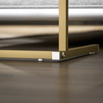 HOMCOM C-shaped Side Table With Charging Station, Modern Bedside Table