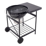 Round Charcoal BBQ Grill with Lid, Carbon Steel Outdoor Barbecue