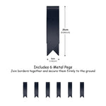 Metal Garden Border Edging 1m Panels – 20cm High, Set Of 5 With Pegs | Anthracite Grey