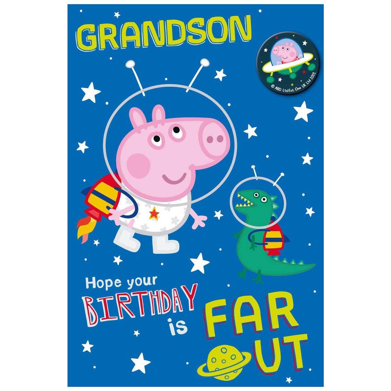 Grandson Birthday Card & Badge Official Product
