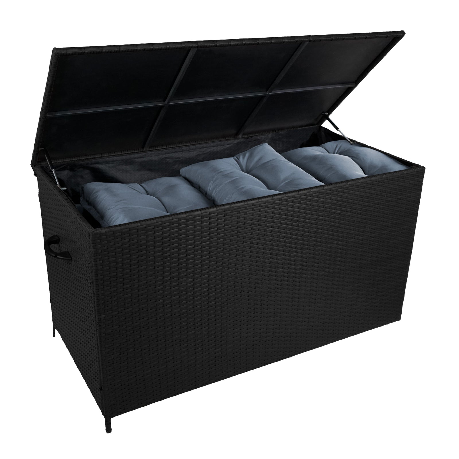 Aluminium 4 Piece Sofa Set With Rattan Storage Box | Anthracite