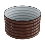 80cm Diameter Round Galvanized Metal Raised Garden Bed With Wood Grain Finish Easy-to-assemble Outdoor Planter With Installation Gloves | 80cm | Brown
