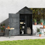 Wooden Garden Shed Outdoor Shelves Utility Tool Storage | Gray
