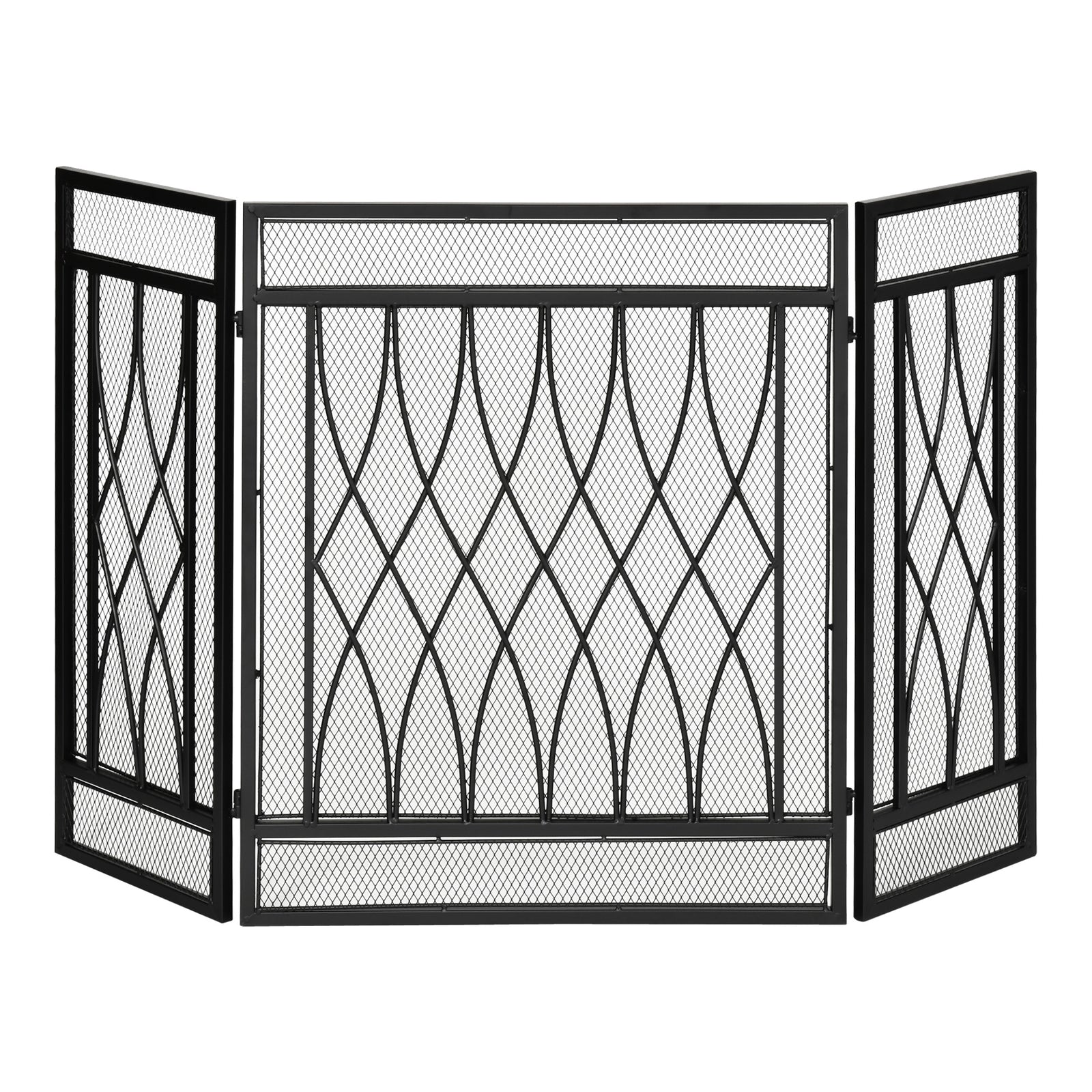 126cm 3 Panel Metal Folding Fireplace Screen Protective