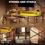 Gaming Desk With Monitor Stand And Sliding Keyboard Tray | Brown