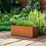 Pre Rusted Metal Planter Corten Steel Trough Planter 80cm X 40cm