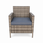 Amazon Rattan Fire Pit Dining Set - Round Table With Chairs | 4 Chairs | Grey