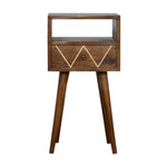 Solid Wood Mini Geo Brass Bedside
