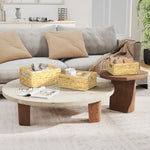 Set Of 3 Wicker Storage Baskets, Woven Baskets With Handles