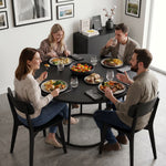 Round Dining Table For 4-6 Space Saving 120 Cm | Black