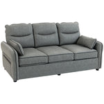 Modern Seater Sofa With Thick Cushion Side Pockets | L | Grey