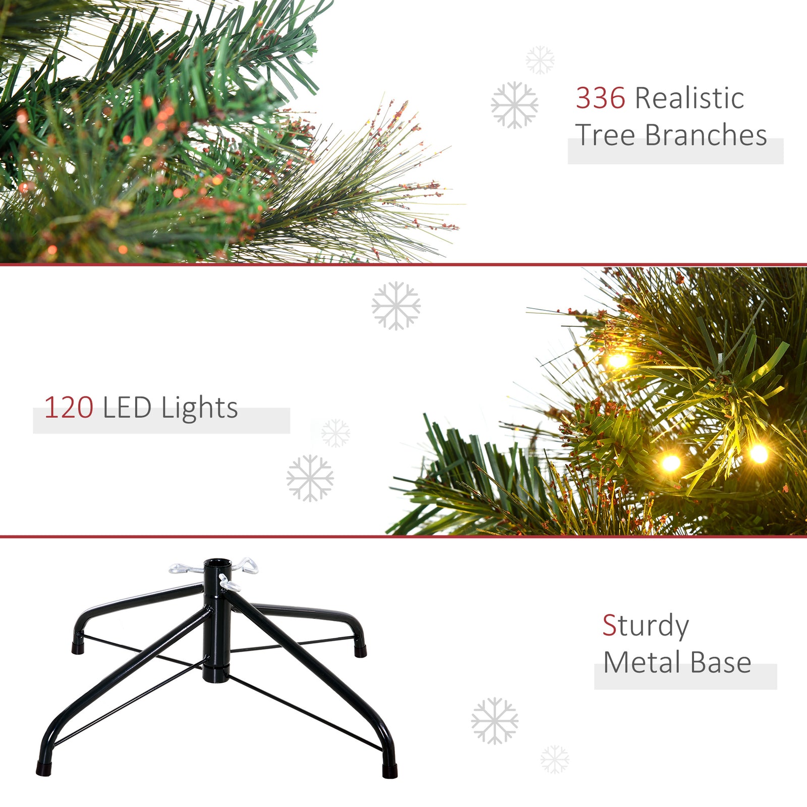 5ft Pre-lit Christmas Tree Artificial Spruce Holiday Décor W/ Metal | 5ft | Green