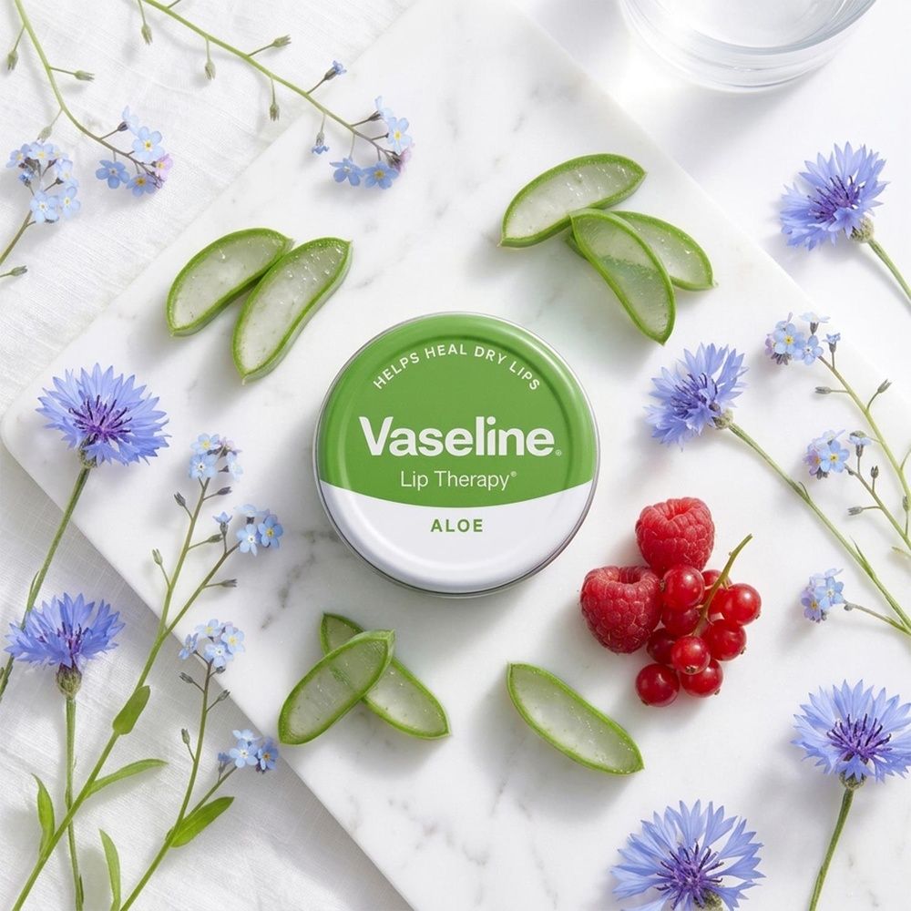Vaseline Lip Therapy Petroleum Jelly, Aloe Vera 20gm Hydrating Lip Balm
