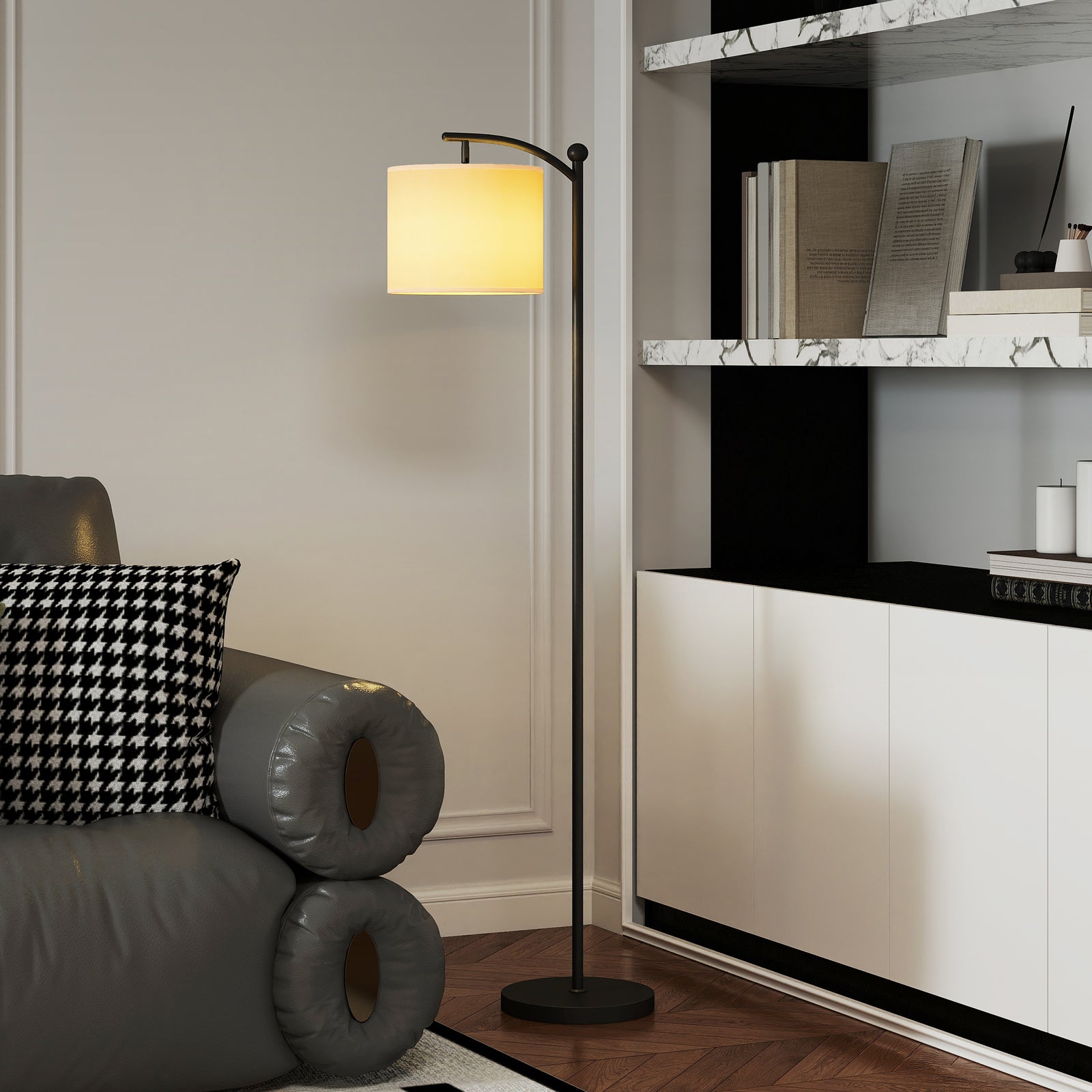 Led Floor Lamp With Dimmable Colours Temperature & Brightness | Black