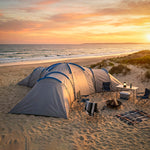 6-9 Man Large Tunnel Tent With 3 Bedrooms, Stand-up Camping Tent | Light Grey