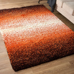 Blended Thick Shaggy Fluffy Deep Pile Living Room Rug | 80cm x 150cm | Orange
