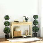 Set Of 2 70/110cm Potted Artificial Ball Tree With Lavender | Large | Green