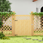 120cm W×90/120/150/180cm H Diamond-pattern Outdoor Garden Wooden Gate With Installation Hardware | 150cm