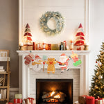 60 Cm Prelit Christmas Wreath, Flocked Front Door Wreath With Timer