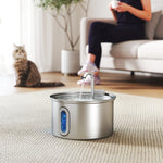 Pawhut 2.5l Cat Water Fountain For Drinking Stainless Steel Ultra-silent