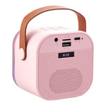 Portable Karaoke Speaker With Two Wireless Microphones And Rgb Lights | Pink