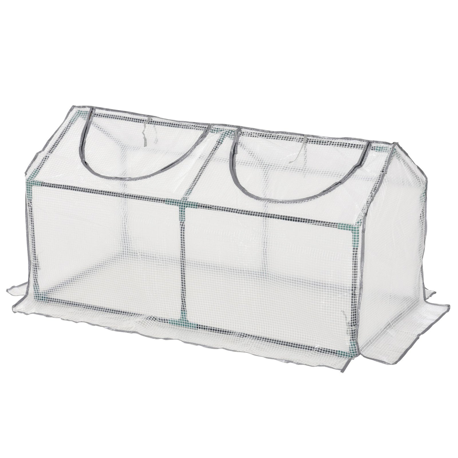 Mini Greenhouse W/ 2 Windows - Pe Cover | White
