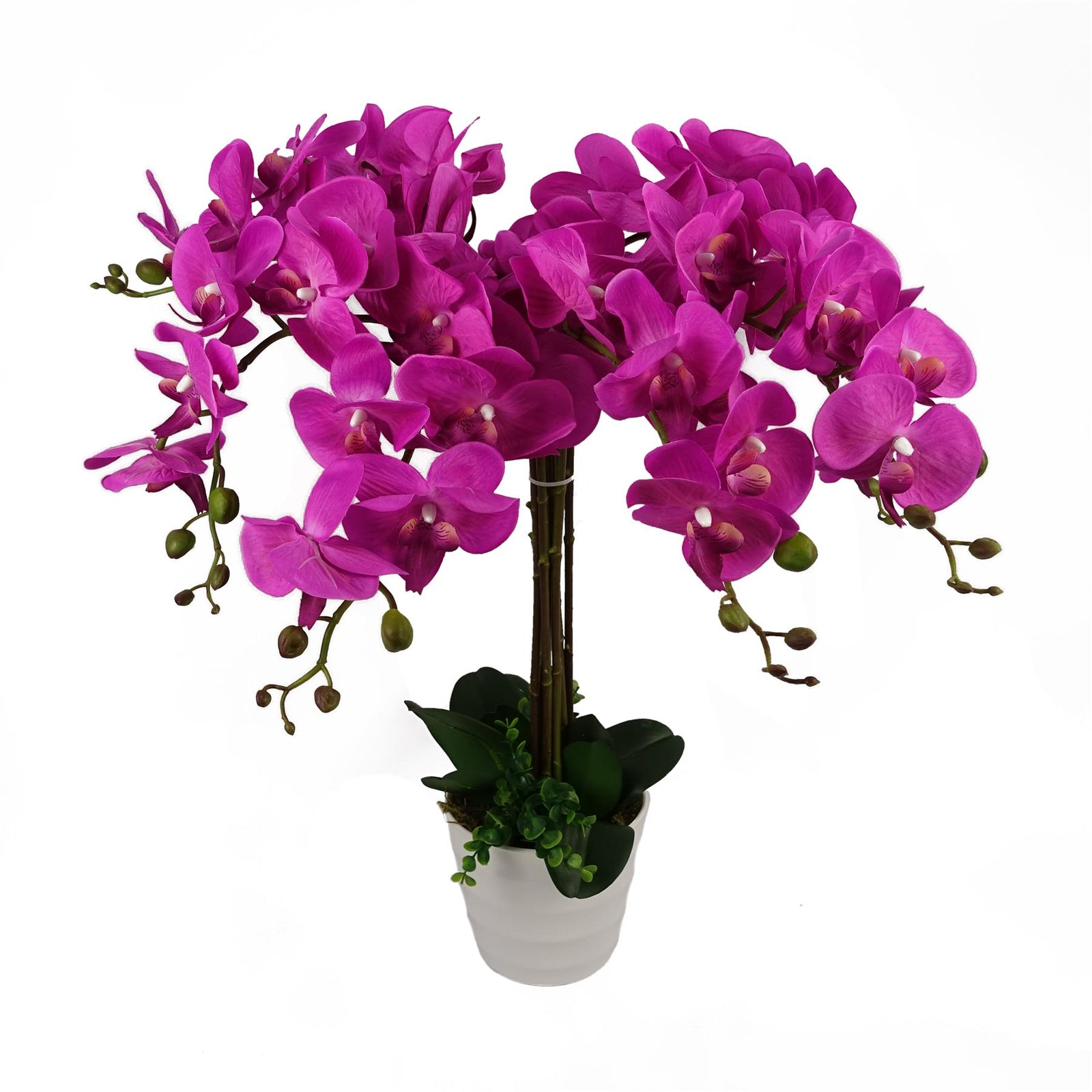 Leaf 85cm Artificial Deluxe Bush Orchid - Dark Pink