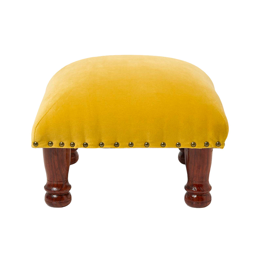 HOMESCAPES Mable Velvet Footstool