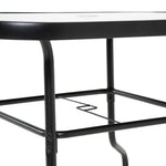 The Lancaster - Black And Grey Metal 4 Seat Garden Dining Set Including Parasol