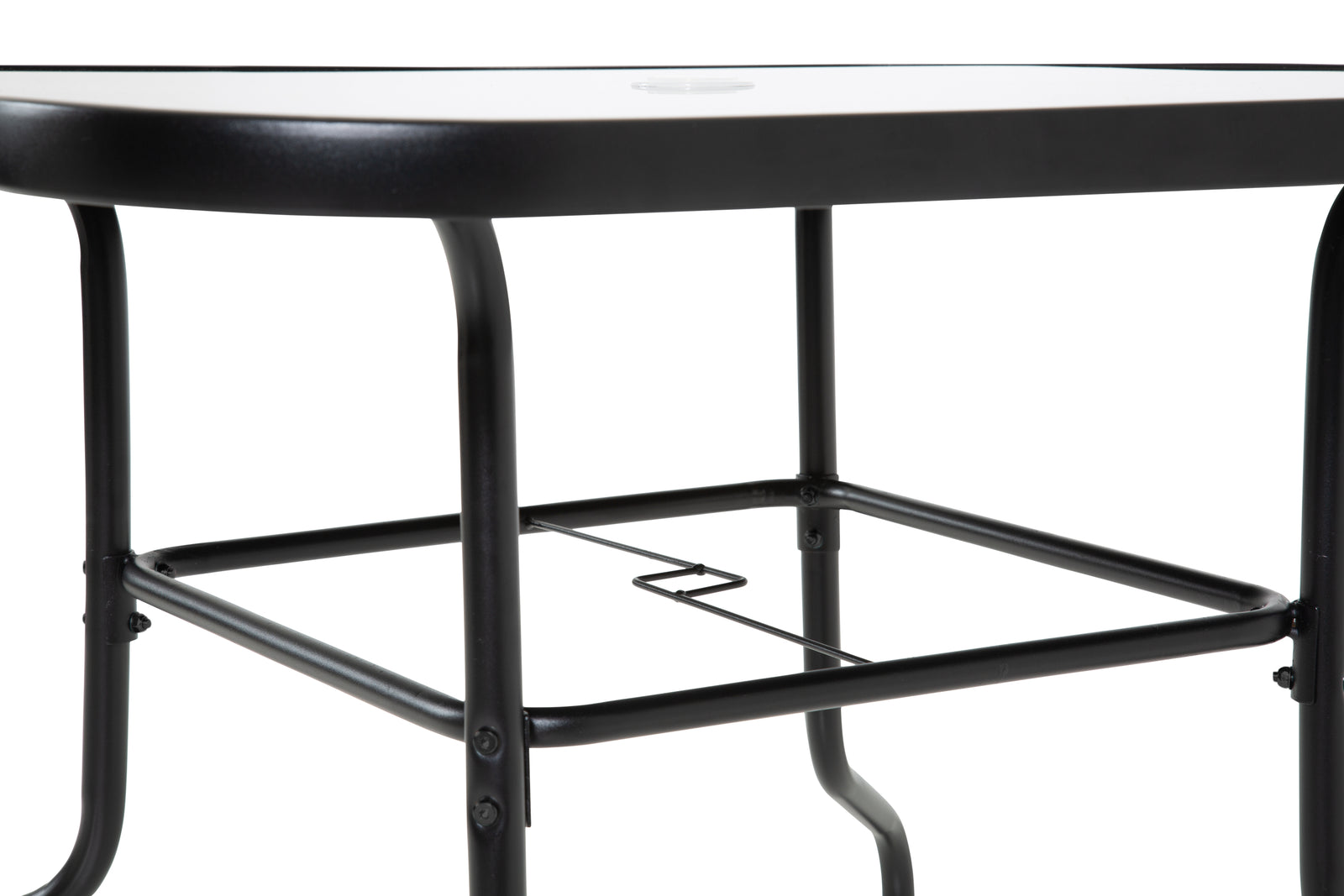 The Lancaster - Black And Grey Metal 4 Seat Garden Dining Set Including Parasol