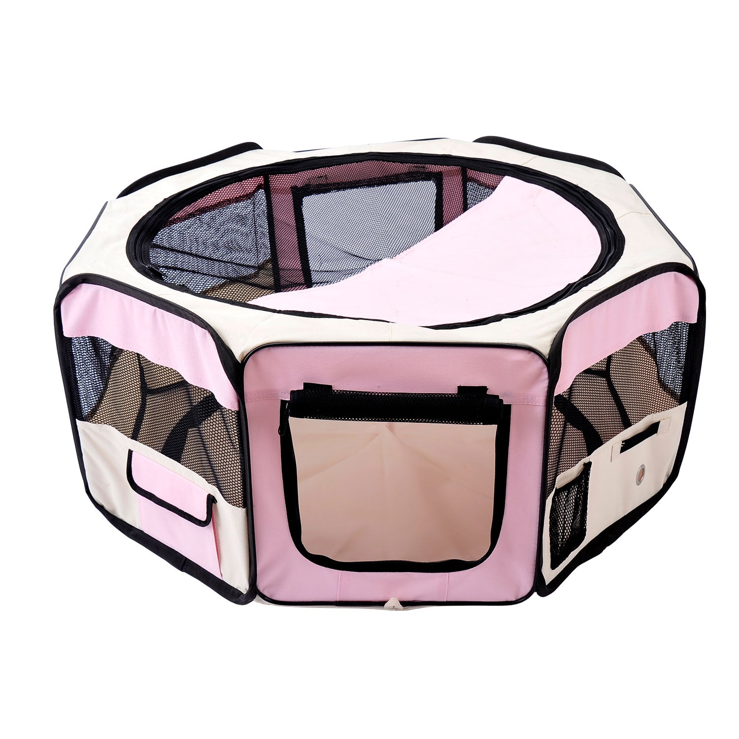 Fabric Pet Puppy Dog Cat Rabbit Pig Guinea Playpen Play Pen Run | Pink