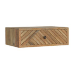 Solid Wood Floating Line Carved Bedside