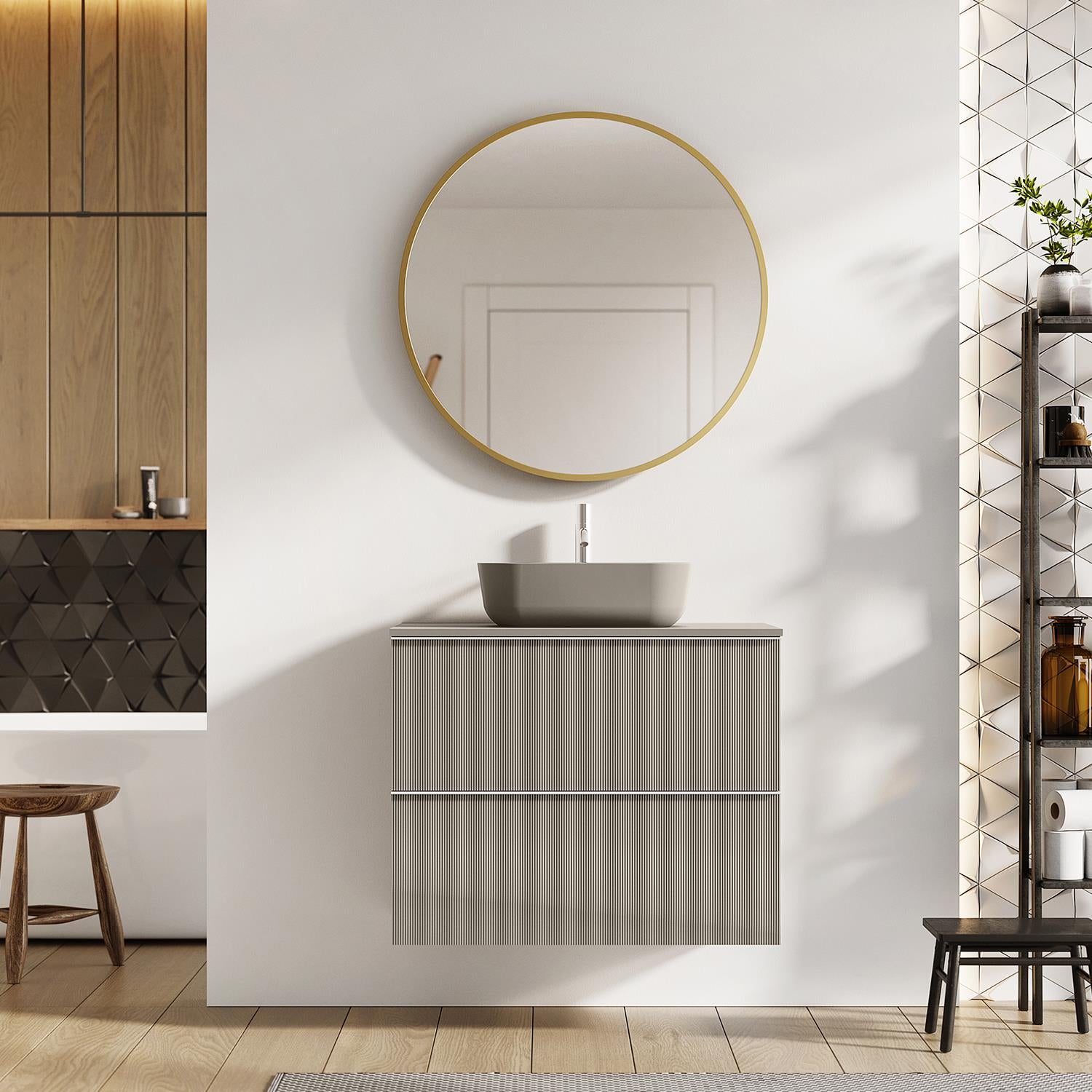 Illuminated Bathroom Mirror 80 X 80 Cm, Round