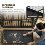 Heavy Duty Dog Crate, Dog Cage With Wheels | Small | Black