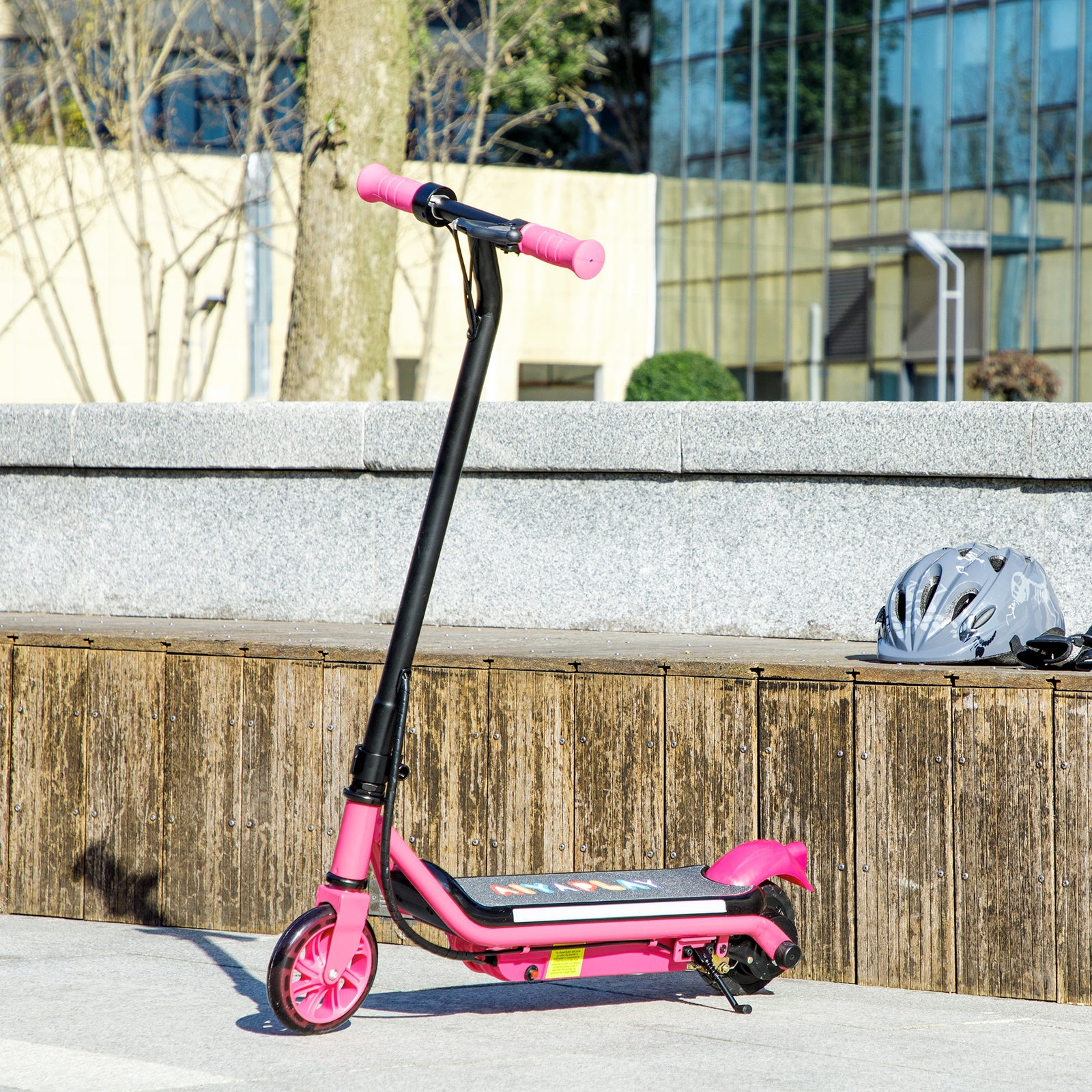 Electric Scooter For 6-14 With Dual Brakes & Colourful Light | Pink