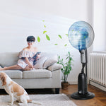 18" Pedestal Fan With Water Mist Spray, 2.8l Tank