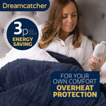 Deluxe  Xl Electric Throw Heated Double Over Blanket Soft Fleece 9 Heat & 12hr Timer Settings | XL | Blue
