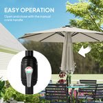 2.6 M Garden Parasol Umbrella With Light, Outdoor Patio Umbrella | Cream