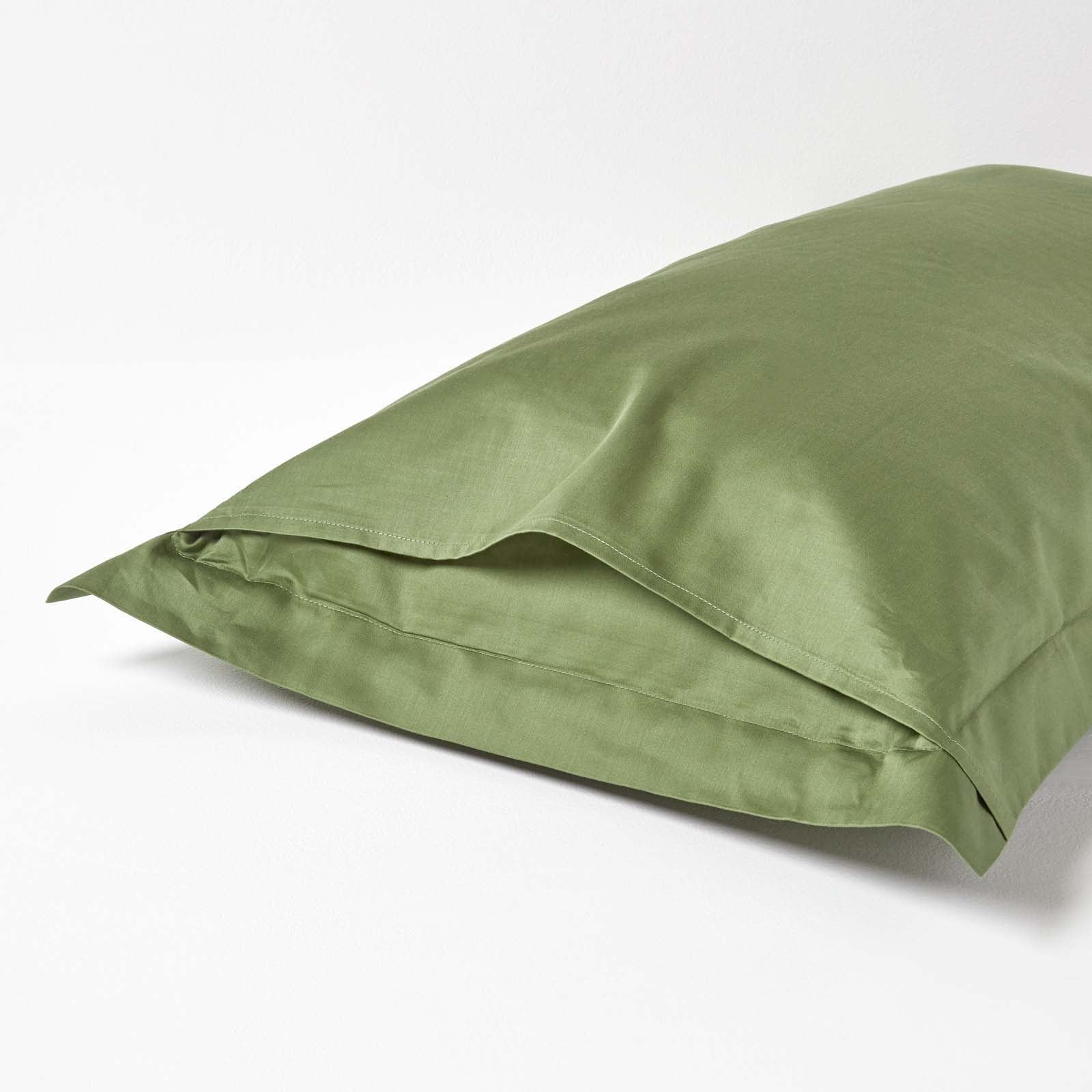 Organic Cotton Oxford Pillowcase 400 Tc | 48 x 74cm | Moss Green