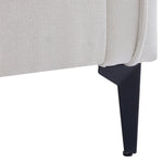 Modern Linen Upholstered Armchair – Off-white Single Sofa With Cushions & Sturdy Legs