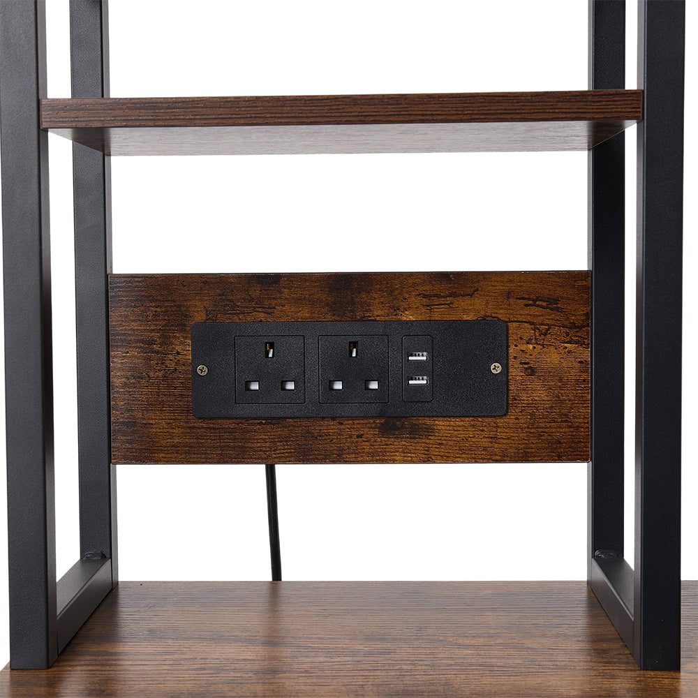 Multifunctional Kitchen Bakers Rack Storage Shelf With Power Sockets