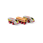 Wooden Bullet Train Engine & Carriages