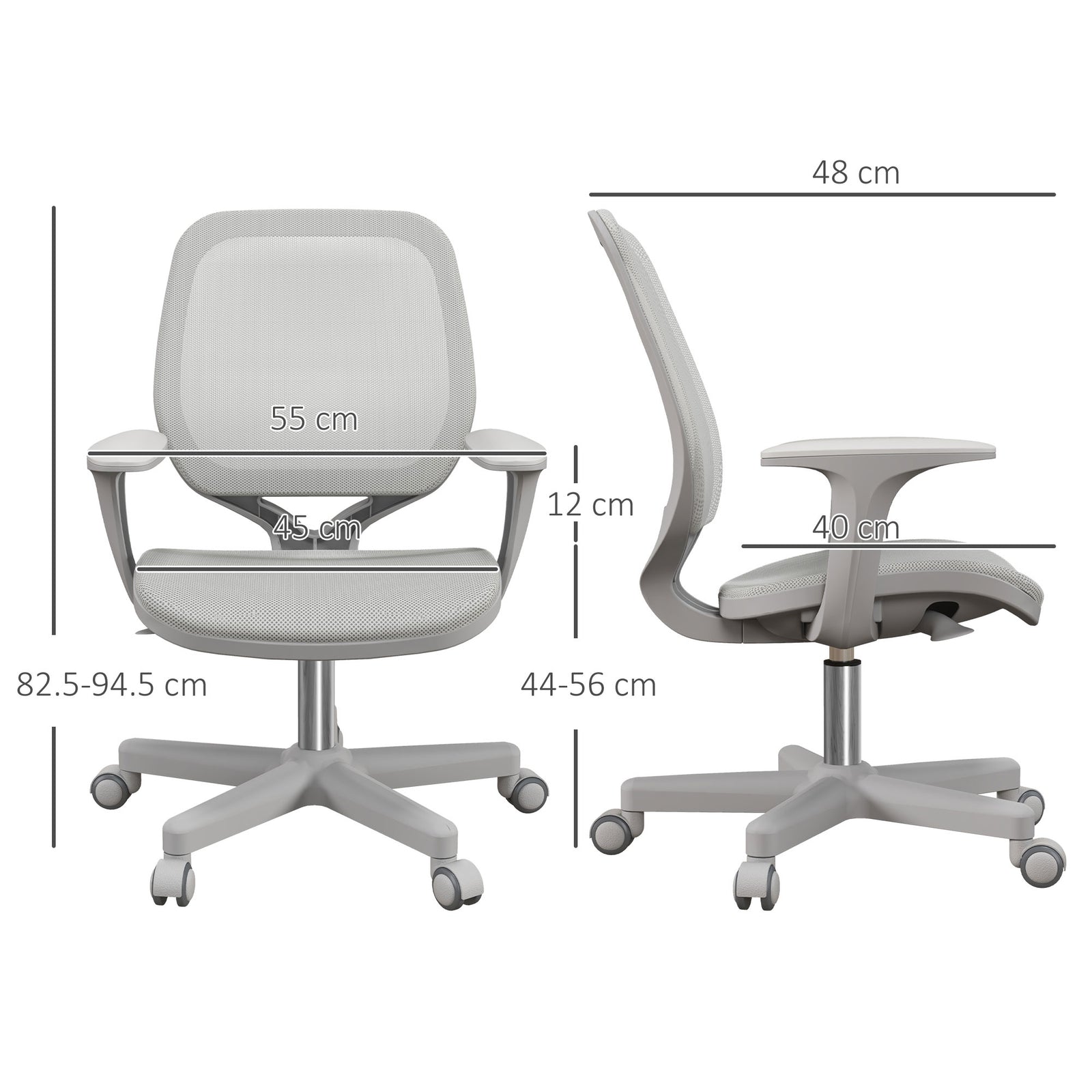 Office Chair, Swivel Wheels | Grey
