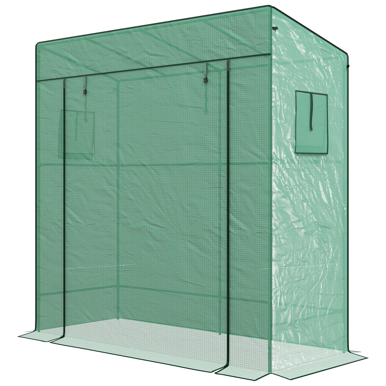 Lean-to Tomato Growhouse W/ Roll-up Door | Green