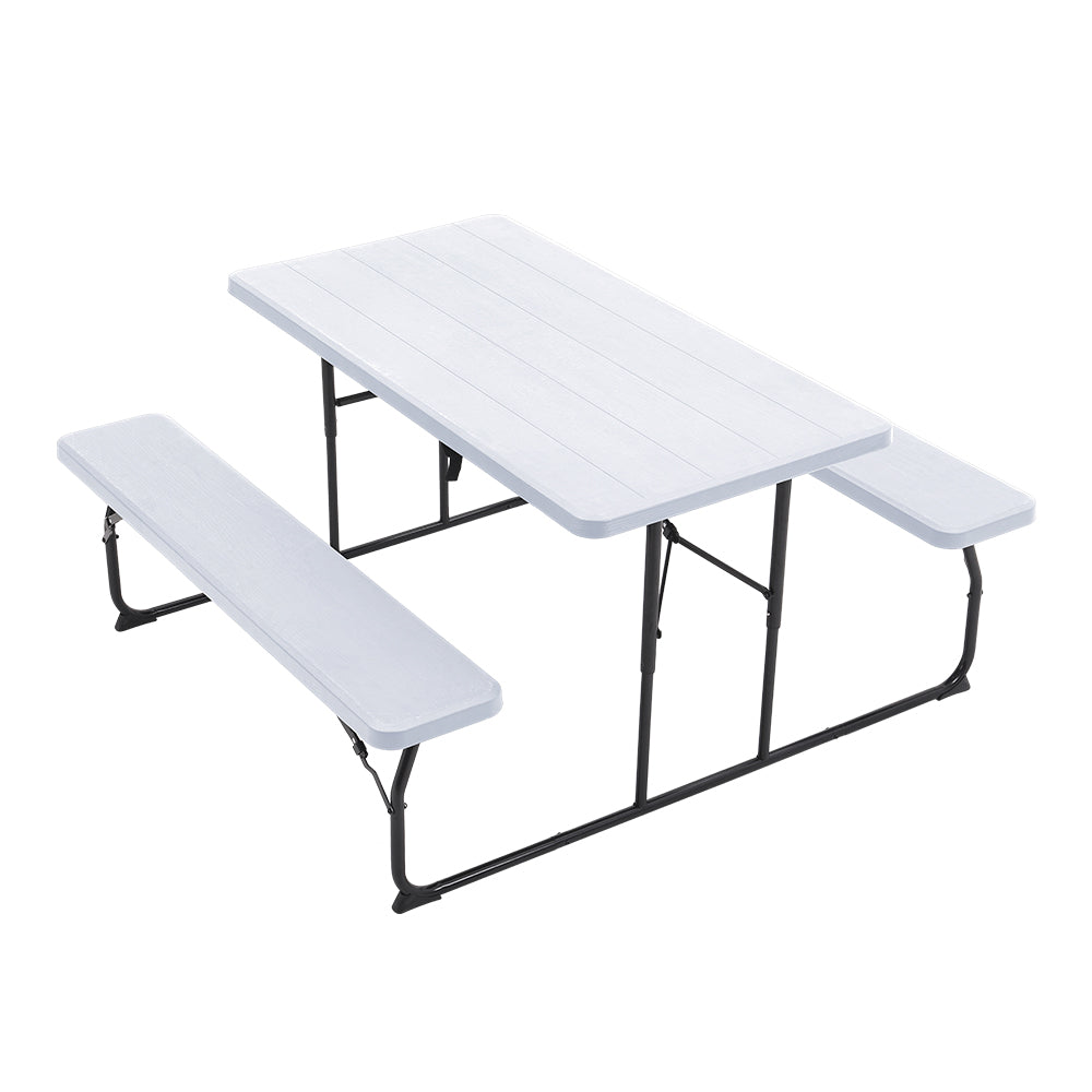 Foldable Picnic Table And Bench Set | One Size | White