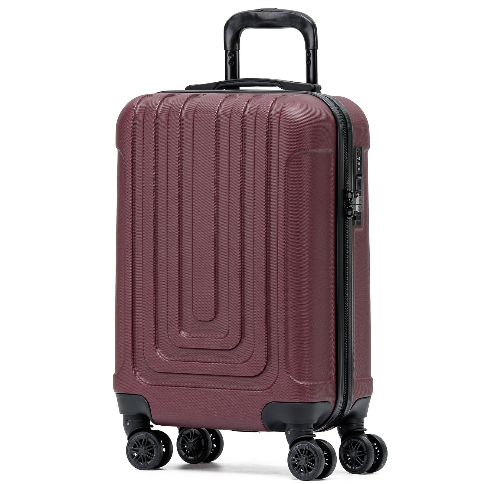 55x35x20cm Cabin Carry Bag Hard Shell Suitcase 100+ Airline Approved | Cabin | Burgundy