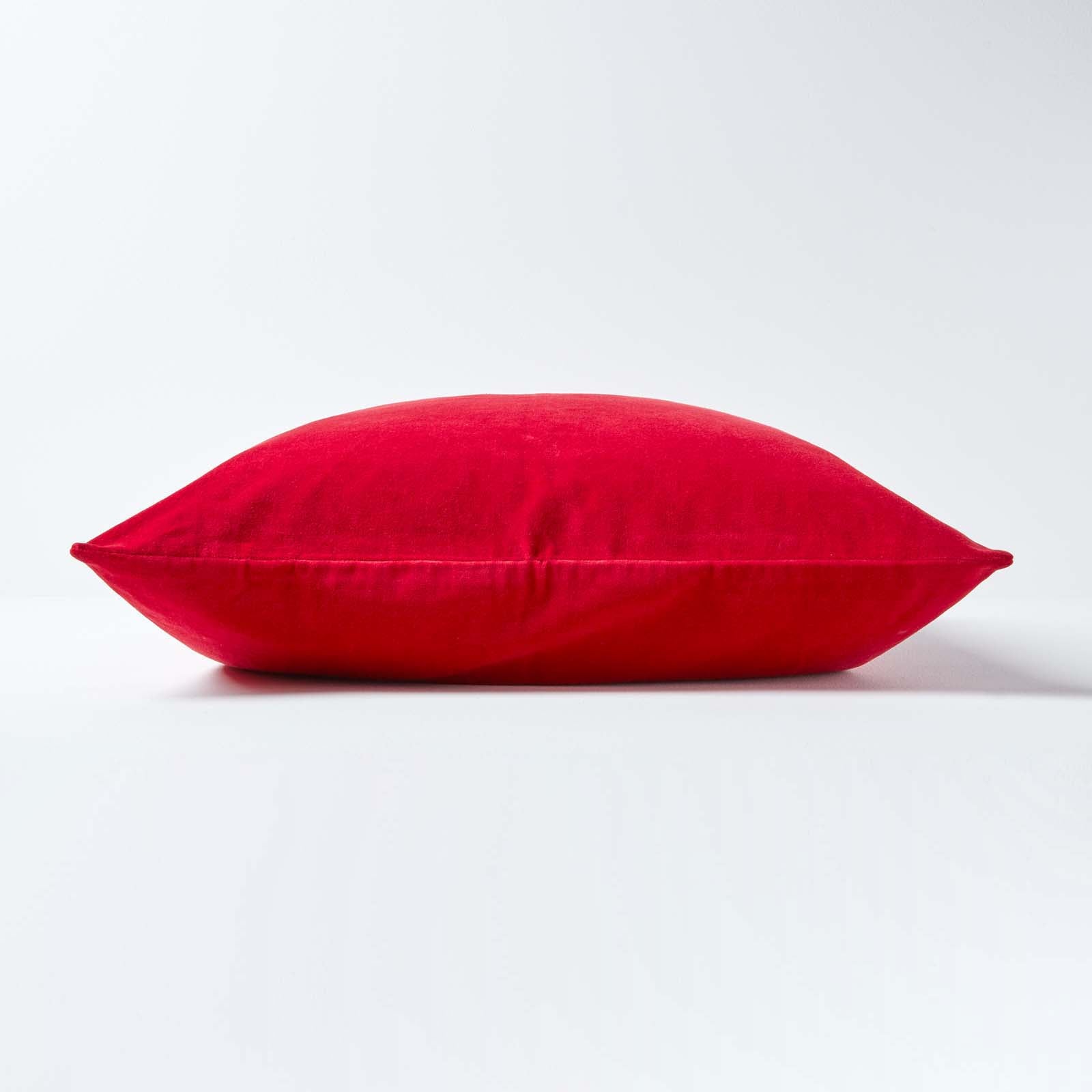 Luxury Cotton Velvet Cushion Cover | 40cm x 40cm | Red